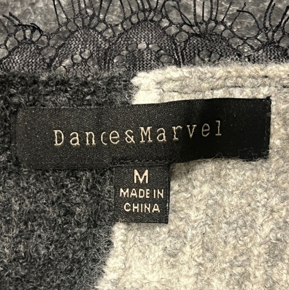 Dance & Marvel Dark Light Gray Two-tone Colorblock Sweater - Picture 3 of 4